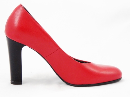 Pantofi dama rosii din piele naturala, eleganti, cu toc de 9 cm. biashoes.ro imagine reduceri